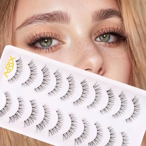 A-RIX Full Faux Mink Strip Eyelashes Natural Short False Lashes <b>Cat</b> Eye Clusters Lightweight Wearable Makeup at Home - Product Image 3
