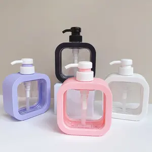 JIE MEI kaliteli 300ML 500ML losyon şişe el dezenfektanı ambalaj için özel Logo basın PET sabun şampuan şişesi vücut yıkama