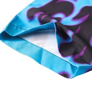 2025 Hawaiian con stampa blu a maniche corte Casual da uomo con stampa transfrontaliera nuova di zecca tinta in pianura da spiaggia - Product Image 4