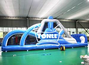 Carrera de obstáculos inflable comercial Blue Wave Games a la venta - Product Image 3