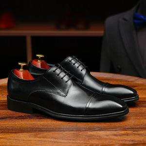 Chaussures de mariage pour homme en cuir fait main, à lacets, bout carré, en cuir de vache, respirantes, antidérapantes, grande <span class=keywords><strong>taille</strong></span>, Derby - Product Image 4
