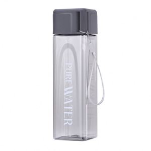 Gift Wholesale Simple Student Drop-Proof Plastic Water <b>Bottle</b> PC Transparent Travel Square Water <b>Bottle</b> - Product Image 4
