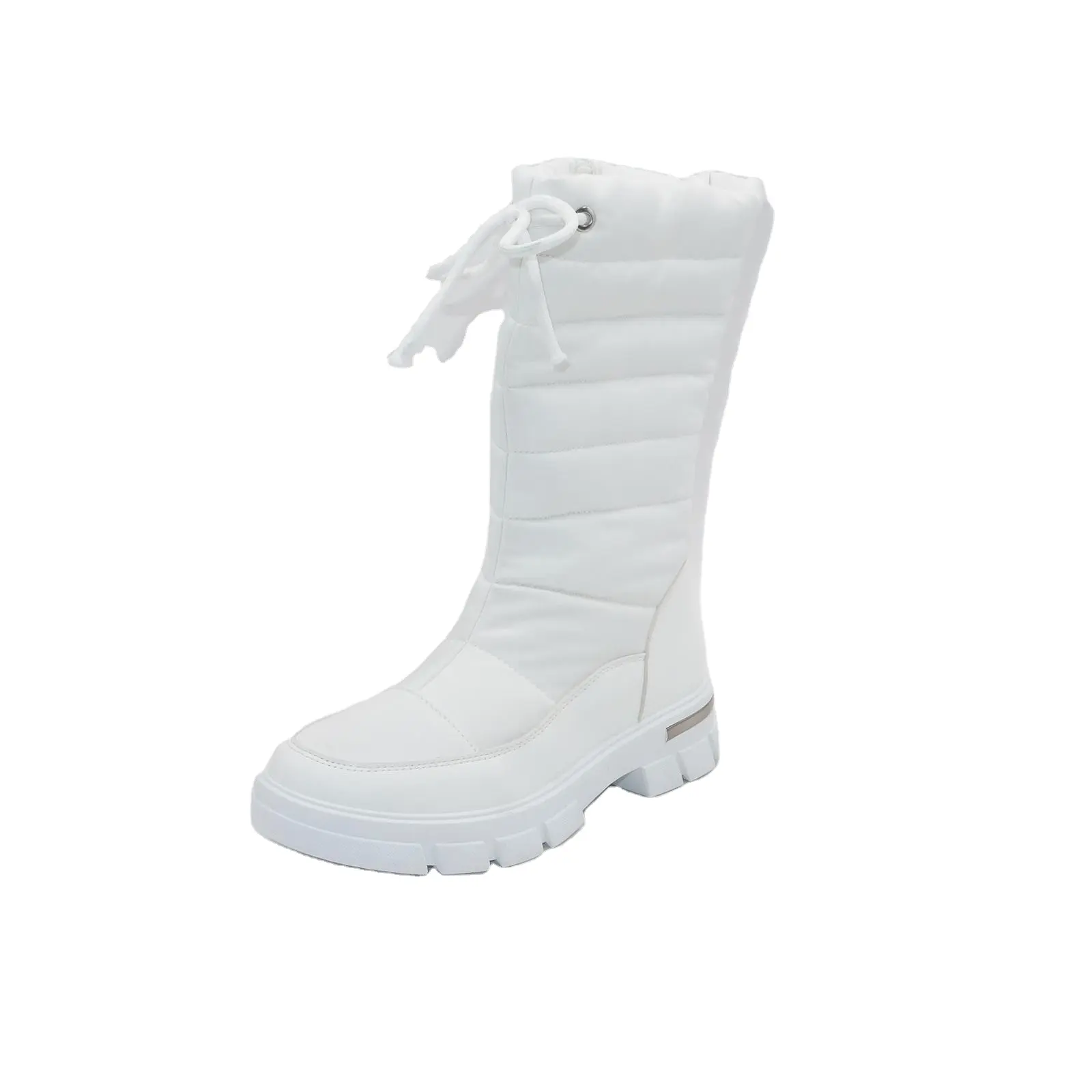 Botas de neve para mulheres, botas personalizadas de cano alto com sola TPR para aquecer os pés ao ar livre, botas à prova d'água até o joelho, novidade personalizada
