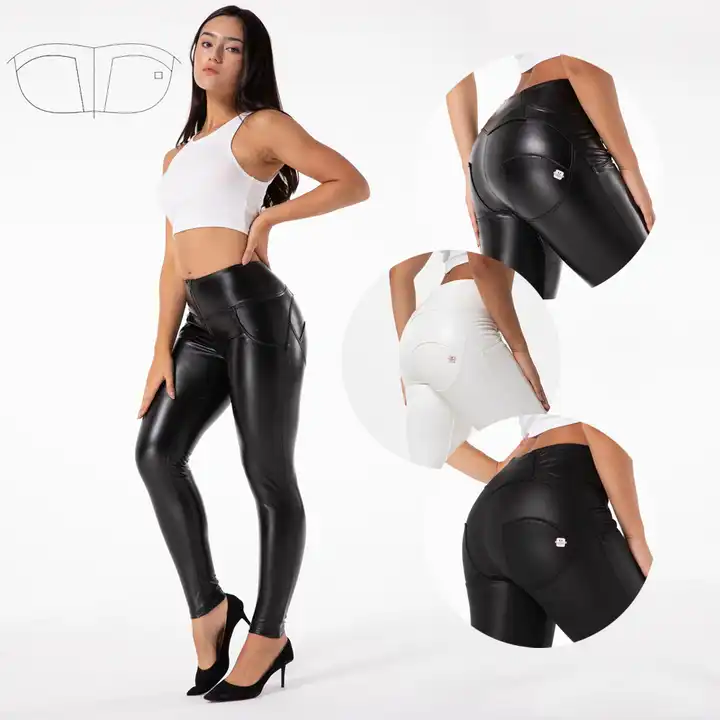 Melody Wear High Waisted Faux Leather Leggings Soft Leather Look Leggings  Black Faux Leather Leggings - AliExpress