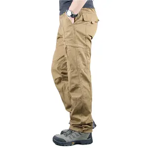 Pantalones tácticos de algodón para hombre, pantalón de trabajo con múltiples bolsillos, para combate, senderismo, caza