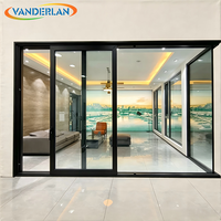 Porte coulissante en aluminium robuste avec isolation thermique, étanchéité résistante à l'humidité et ouverture large pour centre commercial et salon