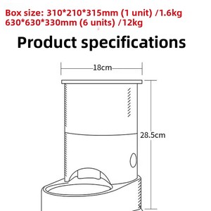 Distributeur automatique intelligent de <span class=keywords><strong>nourriture</strong></span> pour animaux de compagnie 4L avec mécanisme anti-blocage intégré, batterie rechargeable sans fil, application Wifi, télécommande - Product Image 4