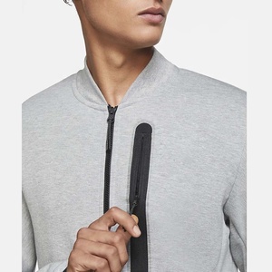 Cardigan zippé décontracté pour homme, en molleton de coton 350 g/m², col montant, coupe régulière, idéal pour le sport et les activités de plein air au printemps - Product Image 4