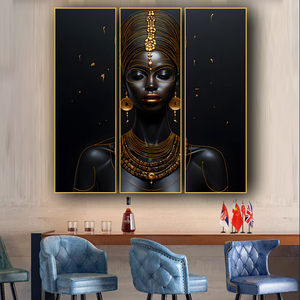 Tre vice donne africane HD stampa arte da parete decorazione per la casa pittura soggiorno sala da pranzo in porcellana <span class=keywords><strong>di</strong></span> cristallo - Product Image 3