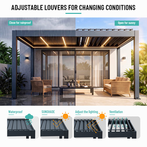 Gazebo QINGYING, Pabellón de Aluminio para Jardín, Pérgola Eléctrica para Exteriores - Product Image 2