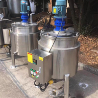 Réservoirs de mélange de mélangeur à double enveloppe chauffé à la vapeur cosmétique en acier inoxydable avec agitateur 200l 300l 500l 1000l litres de capacité