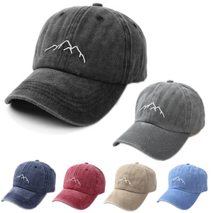 Gorra de Béisbol de Algodón Lavado con Bordado de Montaña, Unisex, Protección Solar para Exteriores - Product Image 1