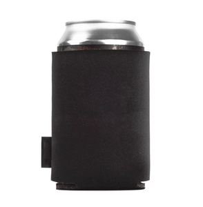 Black Color Customized Foldable Soft Foam Insulated Can <b>Cooler</b> <b>Drink</b> Cup with Woven Label for Fashion Refreshment - Product Image 1