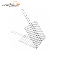 Panier de cuisson BBQ pliable en acier inoxydable, support portable pour camping en extérieur, idéal pour la cuisson du poisson, des crevettes et des légumes, accessoires de cuisine