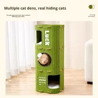 Arbre à chat multi-niveaux en feutre avec structure d'escalade, toutes saisons, chaud, respirant, résistant à l'usure, avec trous pré-percés