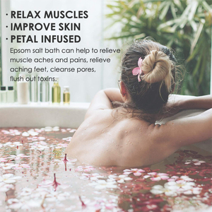 Atacado pé spa relaxante Himalaia rosa cristais de sal lavanda rosa pétala natural banho sal com flores - Product Image 3