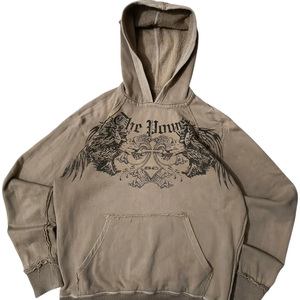 Hoodie Unisexe Tricoté Surdimensionné Personnalisé 350 g/m² Effet Délavé Acide Lourd avec Poche Hiver, Design Streetwear Nylon/Coton Imprimé Automne - Product Image 1
