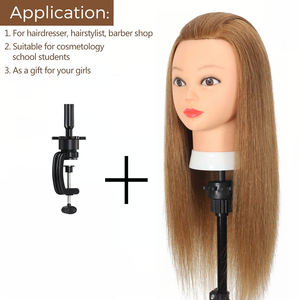 <span class=keywords><strong>Tête</strong></span> de Mannequin 100% <span class=keywords><strong>Cheveux</strong></span> Naturels pour Coiffeur, Cosmétologie, Entraînement et Coiffure - Product Image 3