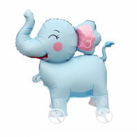 Ballons en aluminium en forme d'animaux marcheurs avec roues, motif extraterrestre de dessin animé, jouet pour enfants, vente en gros