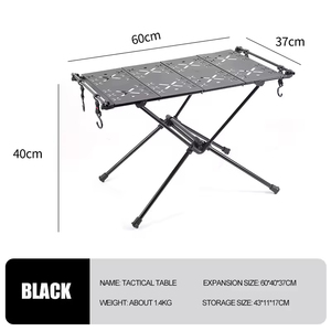 Mesa Plegable Táctica para Exteriores, Ligera, de Aluminio, con Doble Barra Transversal, para Campamento y Picnic, Muebles de Exterior - Product Image 6
