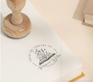 Nouveau design de haute qualité en gros livre amant bibliothèque auto-encreur selfink affranchissement personnalisé logo personnalisé <span class=keywords><strong>timbre</strong></span> en bois - Product Image 2