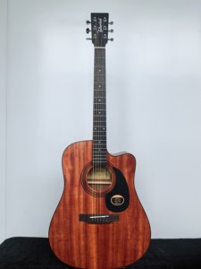 <span class=keywords><strong>Guitare</strong></span> acoustique folk cutaway de 41 pouces, entièrement en contreplaqué d'acajou, finition laquée mate grain de bois naturel, personnalisation du logo possible - Product Image 3
