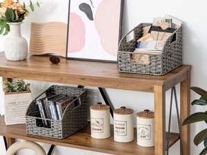 籐製卓上白木製イースターバスケット中織り海草バスケットRaffiaオックスフォードランドリー中国海草収納 - Product Image 3