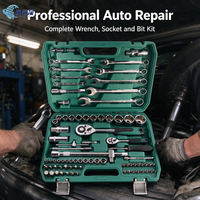 Jeu de clés à cliquet réversibles 82PSC 1/4" 3/8" 1/2" en acier CR-V, outils de réparation multi-usages pour mécaniciens automobiles