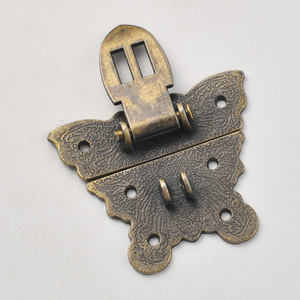 Butterfly <b>Box</b> Clasp Zinc Alloy Antique Bronze Embossed Jewelry <b>Box</b> <b>Lock</b> Flip Top Closure For Wooden Gift Packaging - Product Image 2