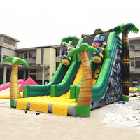 Nouveautés : Toboggan aquatique gonflable en forme de palmier, piscine gonflable pour enfants avec toboggan, parc aquatique gonflable à vendre