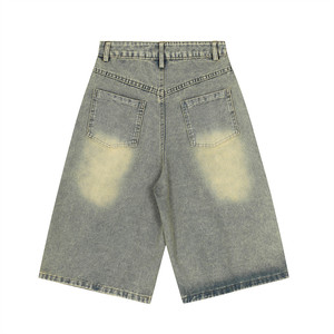 Pantaloncini in <span class=keywords><strong>Denim</strong></span> blu estate di alta qualità con bordi grezzi pantaloncini da <span class=keywords><strong>uomo</strong></span> in jeans Casual Clean Fit Baggy Jorts - Product Image 1