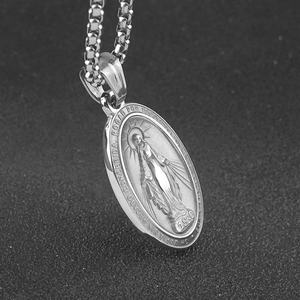 Collares y Dijes de Acero Inoxidable de Alta Calidad con Temática Religiosa de Jesús y la Virgen María, Joyería Fina de Moda para Mujer - Product Image 4