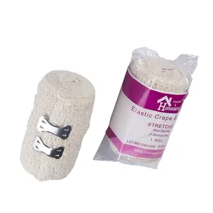 Vendas Elásticas de Crepé de Algodón de Alta Elasticidad con Clips, Aprobadas por CE ISO 13485, Consumibles Médicos - Product Image 1