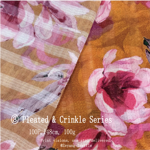 Tissu en mousseline froissée imprimé magnolia style peinture à l'huile, motif floral orange vintage pour robes et foulards féminins - Product Image 4