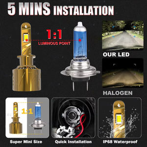 Светодиодная лампа H4 300 Вт 65000 лм, супер яркая автомобильная лампа 9005 H7, лампа Canbus Luces, светодиодная Пара Авто h1, светодиодная лампа H11, Автомобильные светодиодные фары - Product Image 5