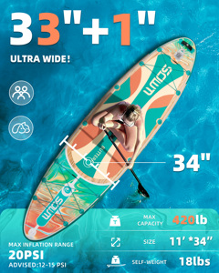 Factory Wholesale 11'*33"*6" Large Size Waterproof Drop Shipping Inflatable Paddle Board Wide All Round for Family Sup SW08/2 Dr - Product Image 4