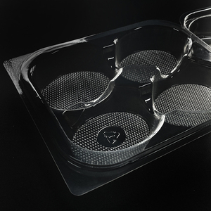 6 Count Transparent Plastic Hinged Clamshell Packaging <strong>Box</strong> For Cookies Desserts Pastry Muffins <strong>Cupcakes</strong> For Food Embossed Print - Product Image 4