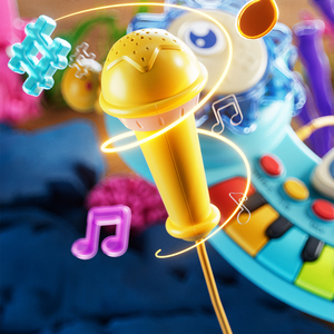 Jouet <span class=keywords><strong>de</strong></span> piano électronique en forme <span class=keywords><strong>de</strong></span> hippocampe mignon, instrument <span class=keywords><strong>de</strong></span> <span class=keywords><strong>musique</strong></span> pour enfants, clavier avec microphone, jouet éducatif précoce pour tout-petits - Product Image 5