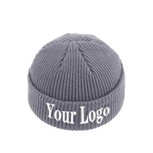 Custom Logo Knitted Beanie <b>Hat</b> <b>Winter</b> Warm Fashionable Unisex Cap Business Promotional <b>Hat</b> Wholesale Supplier - Product Image 1