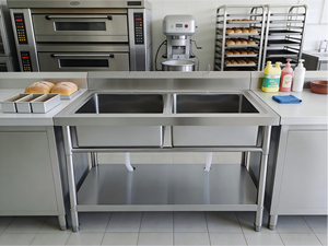 Équipement de cuisine de restaurant, évier <span class=keywords><strong>double</strong></span> <span class=keywords><strong>bac</strong></span> commercial en acier inoxydable pour cuisine de restaurant - Product Image 3