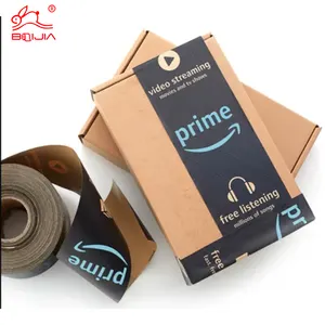 Fita de papel kraft ativada por água com logotipo de marca impressa personalizada, fita de papel kraft autoadesiva adequada para envio pelo Amazon e eBay