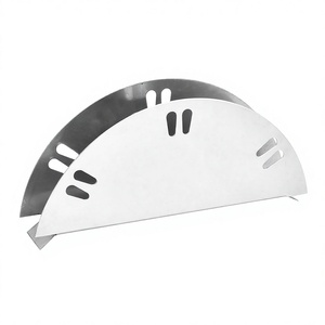 Stainless Steel D Shape Eco-Friendly Napkin Holder with Punching Design for Restaurant Hotel Catering Tableware Storage - Product Image 1