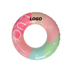 Bouée de piscine arc-en-ciel pour adultes, anneau de natation épaissi, cadeau d'été amusant ! - Product Image 1