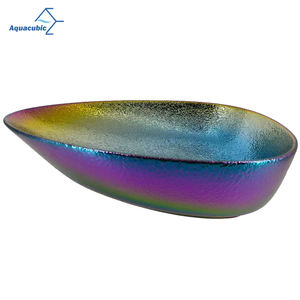 Lavabo console en céramique Art Nouveau avec finition électroplaquée bicolore - Product Image 3