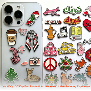 Autocollants <span class=keywords><strong>de</strong></span> mode modernes en métal émaillé souple gravés et personnalisés avec logo sur mesure, pour diverses occasions et utilisation sur téléphone, marque <span class=keywords><strong>de</strong></span> Chine - Product Image 1