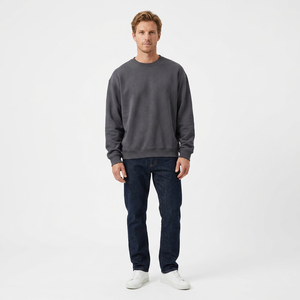 Sudadera Unisex de Cuello Redondo para Invierno, de Algodón Grueso con Forro Polar, Logotipo Personalizado (Pedrería/Bordado), Estilo Deportivo Holgado para Exteriores - Product Image 1