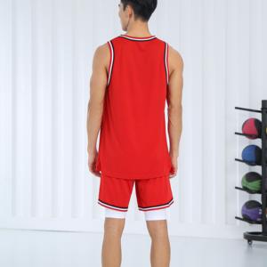 Venta al por mayor de conjuntos de pantalones cortos de baloncesto Unisex transpirable de secado rápido de talla grande 100% poliéster Jersey uniforme ropa - Product Image 3