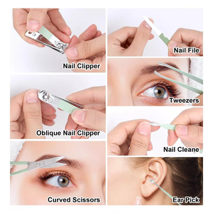 Kit de <span class=keywords><strong>manucure</strong></span> et pédicure pas cher pour hommes et femmes, avec coupe-ongles et étui - Product Image 4