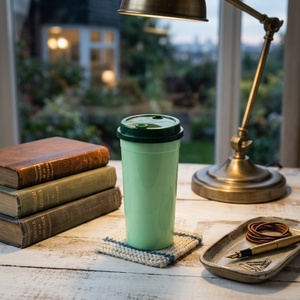 HACAMY PP <b>Plastic</b> Reusable <b>Drinking</b> <b>Cup</b> with Secure Lid, Portable Beverage Tumbler for Home, Office and Travel Use - Product Image 1