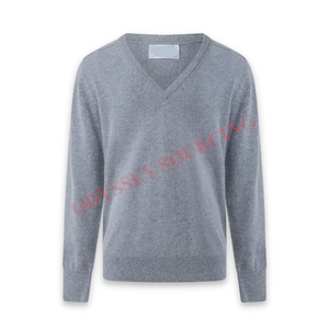 Cómodo suéter de algodón 100% con cuello en V para hombres con diseño elegante Jersey de invierno de punto suave antibolitas y antiarrugas - Product Image 5